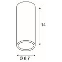 SLV Loftlampe ENOLA_B CL-1, IP20, � 6.7cm / H 14cm, GU10 QPAR51 maks. 35W, aluminium, hvid