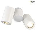 SLV Vglampe / Loftlampe ENOLA_B DOUBLE, 2x GU10 QPAR51 maks. 50W, roterbar + drejelig, aluminium, hvid