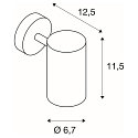 SLV V�glampe / Loftlampe ENOLA_B SINGLE SPOT, 1x GU10 QPAR51 maks. 50W, roterbar + drejelig, aluminium, hvid