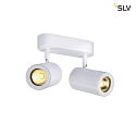 SLV Vglampe / Loftlampe ENOLA_B DOUBLE SPOT, 2x GU10 QPAR51 maks. 50W, roterbar + drejelig, aluminium, hvid