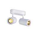 SLV V�glampe / Loftlampe ENOLA_B DOUBLE SPOT, 2x GU10 QPAR51 maks. 50W, roterbar + drejelig, aluminium, hvid