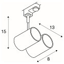 SLV Spot BIMA 2, GU10, 2x50W max., inkl. 3-Faset-Adapter, mat hvid