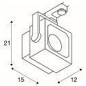 SLV LED 3-Faset Spot EURO CUBE, 28,5W, 3000K, 60�, inkl. 3-Faset-Adapter, sort