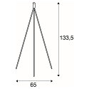 SLV FENDA Floor lamp II tripod, E27 max. 40W, H 133.5cm, shade excl., chrome