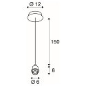 SLV Pendel FENDA E27 Pendul-kabel, uden sk�rm, chrom