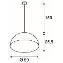 SLV Pendel FORCHINI M PD-1 50 cm, sort / gold