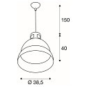 SLV Pendant luminaire PARA 380, suitable for LED, black