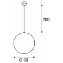 SLV Pendel ROTOBALL E27, s�lvgr�, hvider plast, E27, max. 60W