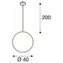 SLV Pendel ROTOBALL 40, hvid, E27, max. 24W