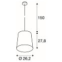 SLV Pendel TINTO, E27, kobber