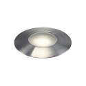 SLV LED Indbygningslampe TRAIL-LITE LED, bl�nde st�l med satineret Glasindsats LED varmhvid