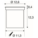 LED Gulvindbygningslampe ROCCI, rund, rustfrit st�l 316, 6W, 3000K, IP67