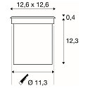 LED Gulvindbygningslampe ROCCI, firkantet, rustfrit st�l 316, 6W, 3000K, IP67