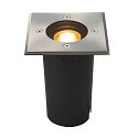 LED Floor recessed spot SOLASTO, GU10, square, stainless steel 304, 6W, IP67
