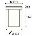 SLV LED Gulvindbygningslampe SOLASTO, GU10, firkantet, rustfrit st�l 304, 6W, IP67