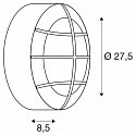 SLV Wall luminaire BULAN GRID, round, E27, max. 2x25W, anthracite