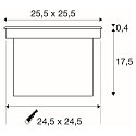LED Gulvindbygningslampe DASAR LED SQUARE Udend�rslampe, asymmetrisk, rustfrit st�l 316, 28W, SLM LED, 4000K, IP67