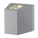 SLV LED Outdoor luminaire OUT BEAM LED Wall luminaire, double beam, 3000K, IP44, silver grey