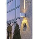 SLV LED Outdoor luminaire OUT BEAM LED Wall luminaire, double beam, 3000K, IP44, silver grey
