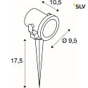 SLV Udendrslampe NAUTILUS SPIKE QPAR51, IP55 IK04, GU10,  swiveling, rustfrit stl 316