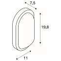 LED Udend�rslampe TERANG 2 V�g-/Loftlampe, oval, 120�, SMD LED, 3000K, IP44, hvid