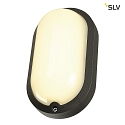 SLV LED Outdoor luminaire TERANG 2 Wall-/Ceiling luminaire, oval, 120, SMD LED, 3000K, IP44, anthracite