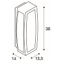 Outdoor luminaire MERIDIAN BOX Wall luminaire, silver grey