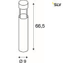 SLV LED Outdoor luminaire SLOTS 65 Floor lamp, COB LED, 3000K, IP44, anthracite