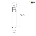 SLV LED Udendrslampe SLOTS 65 Standerlampe, COB LED, 3000K, IP44, rustfarvet