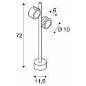 SLV Udend�rs Standerlampe SITRA 360 SL, to lys, IP44, 2x GX53 TCR-TSE max. 9W, roterbar + drejelig, antracit