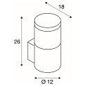 SLV V�glampe F-POL WALL, rund, antracit, E27, max. 20W