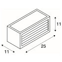 SLV V�glampe BOX-L E27, firkantet,  E27, max. 18W,, anthracite