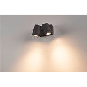 SLV LED Udend�rsspot HELIA LED 2 Spot V�glampe, 2x8W LED, 38�, 3000K, IP55, antracit