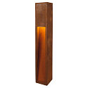 LED Udend�rs Standerlampe RUSTY SLOT 80, IP55, h�jde 80cm, 8.6W 3000K 30lm, FeCSi st�l rust-farvet