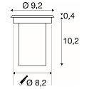 SLV LED Gulvindbygningslampe DASAR LED HV Udend�rslampe, rund, rustfrit st�l 316, 40�, 5W, PowerLED, 3000K, IP67