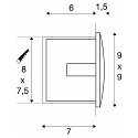 LED Wall recessed luminaire DOWNUNDER OUT LED S, 0,96W, 3000K, IP55
