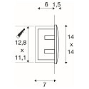 LED Wall recessed luminaire DOWNUNDER OUT LED L, 0,96W, 3000K, IP55