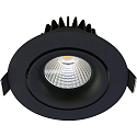 recessed luminaire VELIA TILT round IP44, black matt dimmable 11W 650lm 2700K