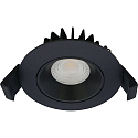 Indbygningslampe VELIA LOW PROFILE rund IP44, sort mat dæmpbar 5,5W 310lm 2700K