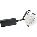 Indbygningslampe LOW PROFILE rund IP54, hvid mat dæmpbar 6W 470lm 3000K
