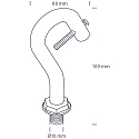 SLV fastening hook ECOTECH HIGHBAY, stainless steel