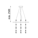 ACB Penduloph�ng LISBOA 40 - ON-OFF / TRIAC - 250CM 3-fold, hvid mat