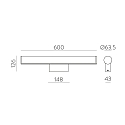 ACB Spejllampe URATURKANA 3908/16 IP44, chrom, opal