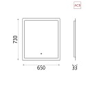  LED wall mirror AMANZI 16/3596-65, IP44, 73 x 65cm,  CRi >90, with touch switch, 43W 3000K 3068lm