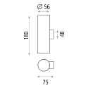 V�glampe ZOOM 16/3764-18 up / down GU10 IP20, opal, hvid d�mpbar