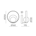 ACB wall luminaire HALO 16/3815 IP20, gold, opal