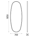Spejl med belysning ONIX 16/3831 IP20, sort 