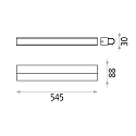 ACB LED mirror or wall luminaire TESLA 16/3834-55, IP44, 54.5cm, 22.6W 3000K 1850lm, opal / chrome