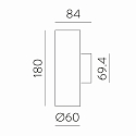 ACB V�glampe PIPE 16/3986-2 2-flammer IP20, hvid