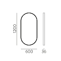 ACB mirror without lighting DANIELA 9755, black glossy
